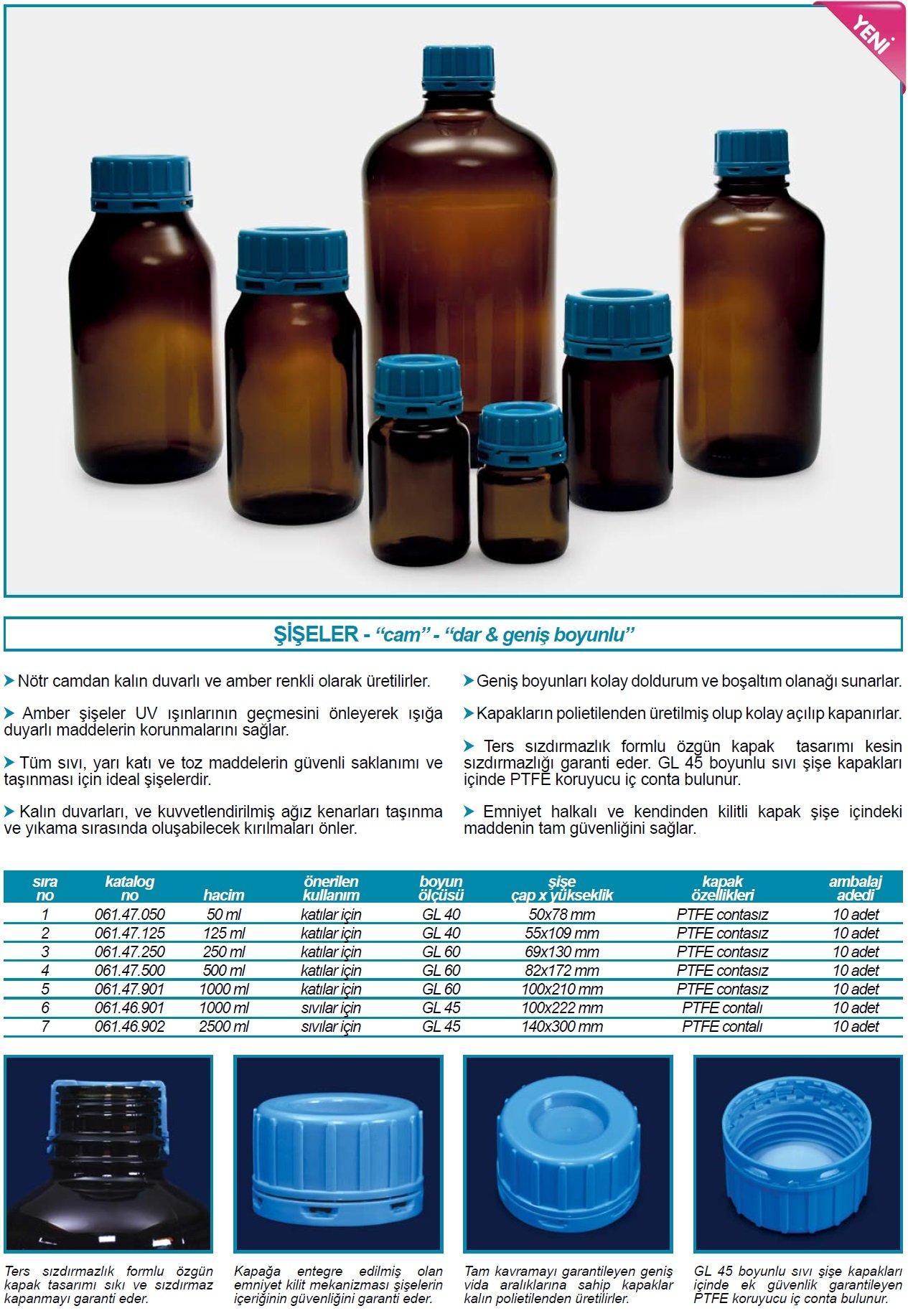 İSOLAB 061.47.901 şişe - cam